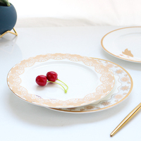 Assiettes et plats de restaurant écologiques de style moderne, vente en gros, assiettes rondes en porcelaine de style chinois
