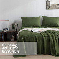Ensemble de draps de lit rafraîchissants en fibre de bambou, 4 pièces, 18 pouces de profondeur, couleur unie, doux pour la peau, évacuant l'humidité, certification Oeko-Tex