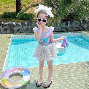 Nuovo costume intero da bambina <span class=keywords><strong>sirena</strong></span> estiva grazioso stile <span class=keywords><strong>principessa</strong></span> con gonna in garza in costumi da bagno di piccole dimensioni medie - Product Image 3