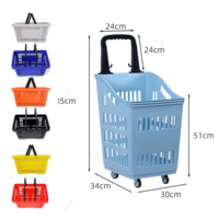 Nouveaux paniers de rangement en plastique panier à provisions panier de supermarché pour les magasins de détail avec roues 20 L 60L 45L 50L 30L