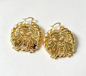 Pendientes Personalizados con Personajes de Dibujos Animados, Pendientes de Aro de Acero Inoxidable con Baño de Oro de 18K para Mujer, Joyería de Moda - Product Image 5