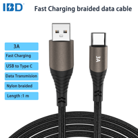 Kabel Data USB Type C ke C PD240W 100W 60W Braided untuk Pengisian Cepat dan Transmisi Data Ponsel iPhone Android Grosir