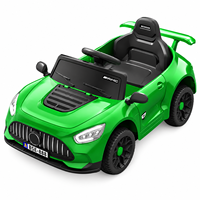 Voiture électrique pour enfants avec télécommande, double propulsion, lumières LED, musique, plastique, quatre roues, pour les enfants de 2 à 7 ans