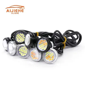 듀얼 컬러 독수리 아이 라이트 23mm 4014 12SMD 주간 주행등 방향 지시등 자동차 SUV에 대한 흰색 노란색 백업 주차 전구