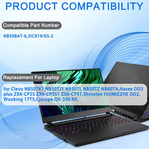 NB50BAT-6 Замена батареи для Clevo NB50TK1/Hasee DD3 Plus ZX6-CP5S /Shinelon HUIMIEZHE DD2/Wooking 17T5/Cjscope QX-350 RX - Product Image 4