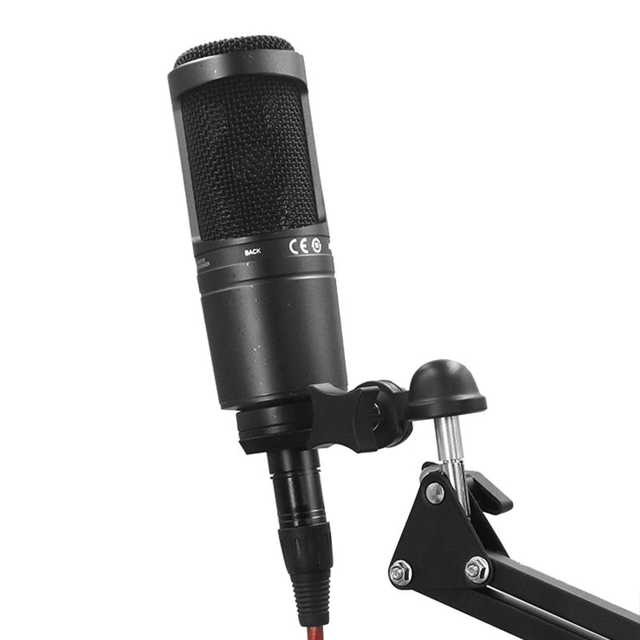 AT2020 Professional Cardioid Condenser Microphone XLR Connector Desktop Use Studio-Quality Recording for Podcast Broadcasting