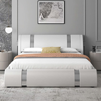 Échantillon Gratuit Lit Double King Size avec Système de Levage à Gaz, Lit Capitonnée Grand Format, Design Moderne, Cadre en Bois de Pin, Garantie 10 Ans