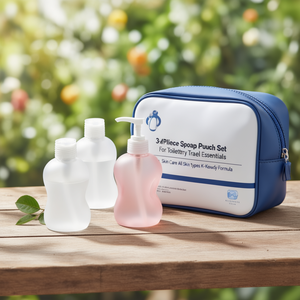 Ensemble de 3 pochettes à bec verseur pour trousse de toilette, essentiels de voyage, soins de la peau, tous types de peau, formule K-Beauty - Product Image 3