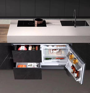 Nouveau prix d'usine, mini réfrigérateur-congélateur domestique 196L, réfrigérateur en plastique intégré, tiroir sous le comptoir, mini bar - Product Image 2