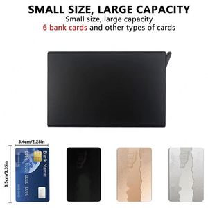 XDH1716 Custom Logo Slim Aluminum Credit Card Holder <b>Wallet</b> for Men RFID Blocking Minimalist <b>Metal</b> Pop up <b>Wallet</b> Card Holder - Product Image 4