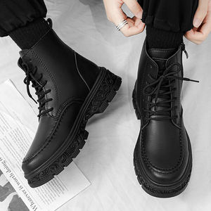 עיצוב רטרו סוליות גברים אופנה גברים רכיבה על מגפי zipper עגול מרקם זול עלות-יעיל - Product Image 6