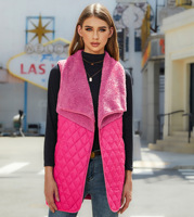 Gilet matelassé réversible pour femme, écologique, automne/hiver, à col cascade, sans manches, ouvert sur le devant, longueur standard, style veste latérale