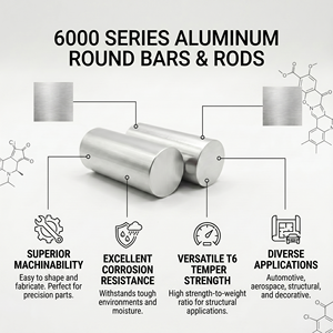 Barre cylindrique en alliage de la série 6000 extrudée directement en usine pour la soudure et la découpe d'aluminium - Product Image 2
