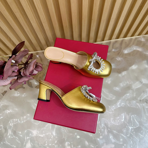 Chaussures pour femme à talons hauts carrés épais Water Diamond, dessus en laine, pour l'extérieur, été, evergreen - Product Image 3