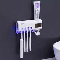 Creme dental Dispenser para Banheiro Titular Escova Creme Dental Espremedor Automático