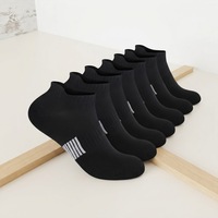Chaussettes de sport en coton noir tricoté pour adultes FALARY, taille 43-46 (8 paires)