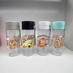 Vaso <span class=keywords><strong>de</strong></span> Plástico con Pajita <span class=keywords><strong>de</strong></span> Dibujos Animados, Botella <span class=keywords><strong>de</strong></span> Agua Infantil Portátil para Exteriores, Sellada, con Cuerda para Llevar - Product Image 4