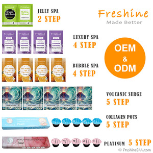 Bubble Salt Pédicure Spa Deluxe 4 en 1 Gommage au sucre Crème de massage Masque Lotion Luxe 4-step Foot Soak Bubble Pédicure Kit - Product Image 6