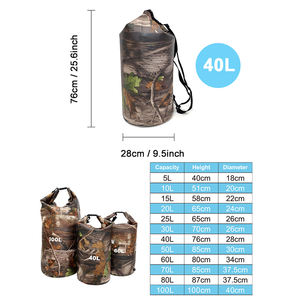 Bolsa seca de camuflaje impermeable de PVC ligera con sistema de sellado superior enrollable para paddle surf aventuras en la playa escalada Tour - Product Image 4