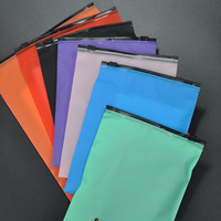 Sac en plastique réutilisable et recyclable, antistatique, givré, avec fermeture éclair, durable, anti-poussière, épaisseur 200 microns, pour vêtements, chaussettes, chaussures, literie