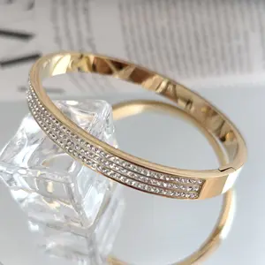Dernier modèle de bracelet en acier inoxydable cristal blanc pour femme