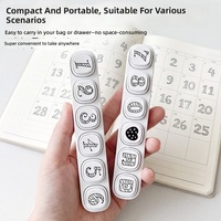 Tampon auto-encreur 6-en-1 en plastique Intoos, vente directe usine, faible MOQ, motif personnalisé, papeterie éducative pour enfants, vente en gros