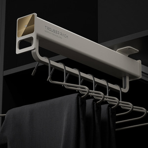 Home Furniture Storage <strong>Wardrobe</strong> Vertical <strong>Pull</strong>-Out Rod Metal Retractable Slide <strong>Rail</strong> for Clothes Hangers Artifacts <strong>Wardrobe</strong> - Product Image 3