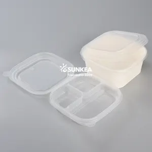 Factory Convenient 3 Compartments PP Plastic lid for square salad bowl