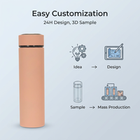 Thermos intelligent en acier inoxydable OEM 500 ml avec affichage LED de la température, bouteille isotherme numérique électronique