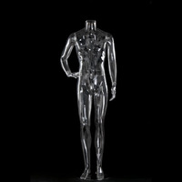 Mannequin masculin transparent en plastique léger pour vitrine, taille haute, corps entier