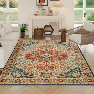 מגבול שטיח רטרו אמריקאי, סערה אתנית, ספה סלון, שולחן קפה, מחצלת, צמר משובח, שמיכה בצד המיטה - Product Image 1