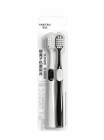 Brosse à dents tendance à manche manuel, légère, à poils souples, pour un nettoyage en profondeur, pour adultes, usage domestique