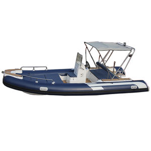 قارب مطاطي إيطالي <span class=keywords><strong>20</strong></span> قدمًا مضلع عالي السرعة من مادة الألياف الزجاجية الصلبة بدن PVC قابل للنفخ Patrol Hypalon للبيع - Product Image 3