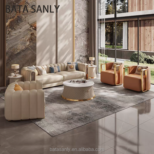 ชุดโซฟาหนัง3ที่นั่งแบบหรูหราเซตโซฟาหนังสไตล์อิตาลีสำหรับโรงแรมวิลล่าดีไซน์ใหม่ - Product Image 5