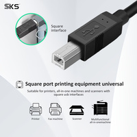 Câble d'imprimante USB C vers USB B, 480 Mbps, haute vitesse, Type-C vers USB-B mâle, cordon de scanner compatible avec les imprimantes HP, Canon, Dell