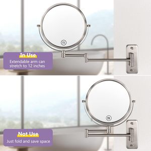 Hotel moderno clásico cromado <span class=keywords><strong>espejo</strong></span> montado en la pared baño vestidor decoración <span class=keywords><strong>360</strong></span> grados doble cara 1X <span class=keywords><strong>espejo</strong></span> de aumento - Product Image 6