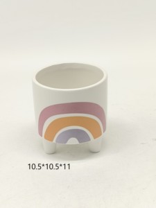 Maceta de Porcelana <span class=keywords><strong>Europea</strong></span> Moderna, Grande, Transpirable y Versátil, con Diseño Minimalista de Dibujos Animados y Plantas Verdes, Personalizable - Product Image 5