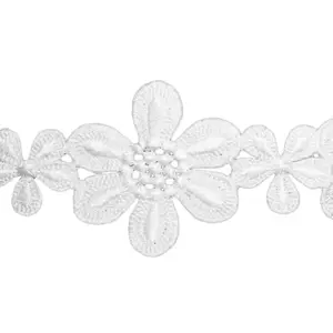 trim negro Suppliers-Deepeel AP182 5cm DIY Trim vestido tejido a mano accesorios de ropa Soluble en agua de algodón bordado de encaje de flores
