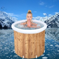 Baignoire à glace portable de grande taille de 116 gallons pour les athlètes, baignoire à glace pour la thérapie par l'eau froide, récupération, baril gonflable