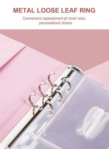 100 Envelopes Money Saving Challenge Binders A5 Pu Leather Budget Loose <b>Leaf</b> Design - Product Image 5