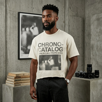 T-shirt Homme Oversize Personnalisé avec Logo B2B, Effet Délavé et Ourlet Vieilli, Impression Graphique, Vente en Gros, Personnalisation en Vrac, Streetwear