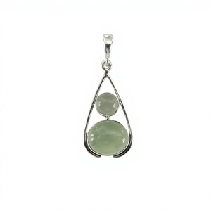 Pendentif en argent sterling 925 plaqué rhodium avec serti clos, style bohème géométrique minimaliste, bijou unisexe pour usage quotidien - Product Image 1