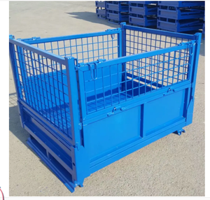 जस्ती इस्पात धातु भंडारण पिंजरे इलेक्ट्रोस्टैटिक पाउडर कोटिंग कार्गो भंडारण उपकरण के लिए स्थिर फोल्डेबल फोल्डेबल - Product Image 4