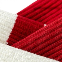 Chaussettes de yoga tricotées à 5 doigts en coton (90 %) rouges, rayées, mi-mollet, antidérapantes, pour l'automne, fitness intérieur, Pilates, sport pour femmes