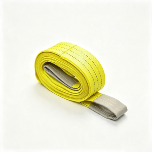 Sangle plate 3T anti-abrasion résistante aux UV, longueur 10m, en polyester, pour levage et remorquage de marchandises - Product Image 1