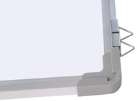 Coin de tableau blanc effaçable à sec personnalisé en ABS avec design de protection et cadre en aluminium gris
