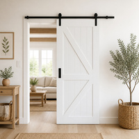 Porte coulissante intérieure à charnière en Z, porte de grange minimaliste pré-encadrée, blanche apprêtée, insonorisée, à âme pleine, prix usine pour la maison