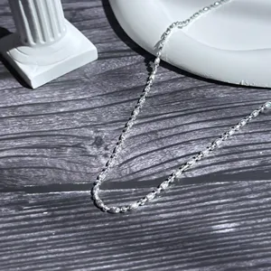 Fabrieksgroothandel 925 <span class=keywords><strong>Sterling</strong></span> Zilver 18K Goud verguld choker ketting 2mm patroon kralenketting glanzende verlovings- trouwjuwelen - Product Image 2