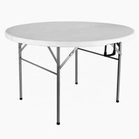 Tables à manger rondes pliantes en PP blanc Mobilier de banquet de mariage en plastique pour hôtels