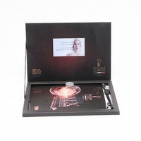 Prix usine promotionnel 4.3 pouces écran couverture souple brochure vidéo livret de cartes de visite avec ruban